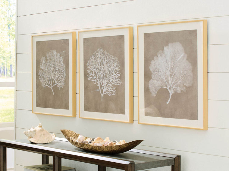 Hendridge - Taupe / White - Wall Art Set (Set of 3) - Forward Furniture