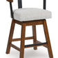 Ralene - Upholstered Swivel Barstool (Set of 2) - Medium Brown