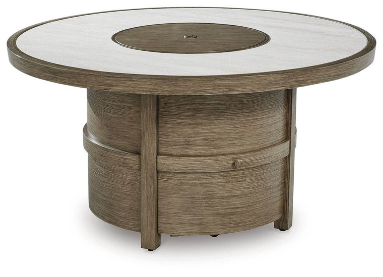 Rainier Ranch - Beige - Round Fire Pit Table - Forward Furniture