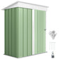 Outdoor Storage Shed, Steel Lean-to Shed with Adjustable Shelf, Lock, Gloves, 5'x3'x6', Green
