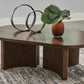 Korestone - Dark Brown - Oval Cocktail Table