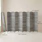 6 Ft Tall Folding Room Divider, 8 Panel Portable Privacy Screen, Hand-Woven Partition Wall Divider, Mixed Grey