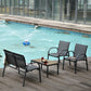 4-Piece Patio Furniture Set Garden Conversation Set with Loveseat, Single Chairs and Coffee Table for Backyard Poolside Balcony
