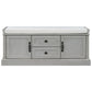 Storage Bench with 4 Doors and Adjustable Shelves, Removable Cushion for Entryway, 43" L x 16" W x 17.5" H, Gray