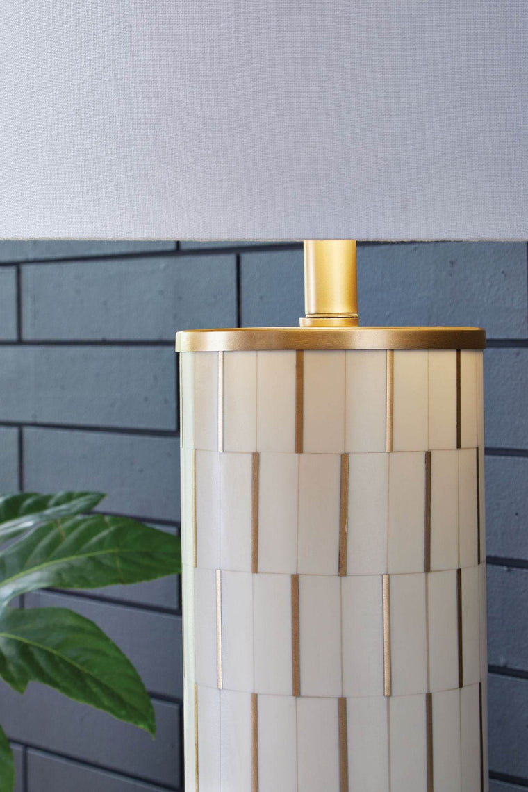 Faridworth - White / Gold Finish - Poly Table Lamp - Forward Furniture