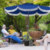 9FT Patio Umbrella Parasol, UPF 30+ Outdoor Market Umbrella with Crank, 8 Ribs, Push Button Tilt, Blue