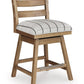 Ridgester - Upholstered Swivel Barstool (Set of 2) - Light Brown