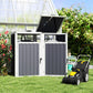 Double Garbage Bin Shed, Lockable Outdoor Storage Shed with Openable Lid, Galvanized Frame for Garden Patio, Dark Grey