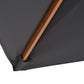 7' x 10' Wooden Patio Umbrella, Rectangle Garden Parasol, Outdoor Sunshade Canopy with Bamboo Ribs for Garden, Dark Grey