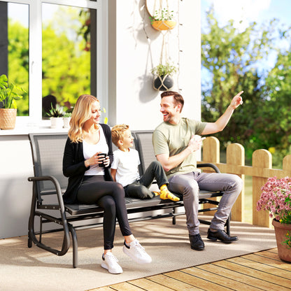 3-Seat Glider Chair with Steel Frame and Sling Seat