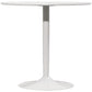 Modern Kitchen Table for 2 People, Round Dining Table with Steel Base for Living Room, Dining Room, White