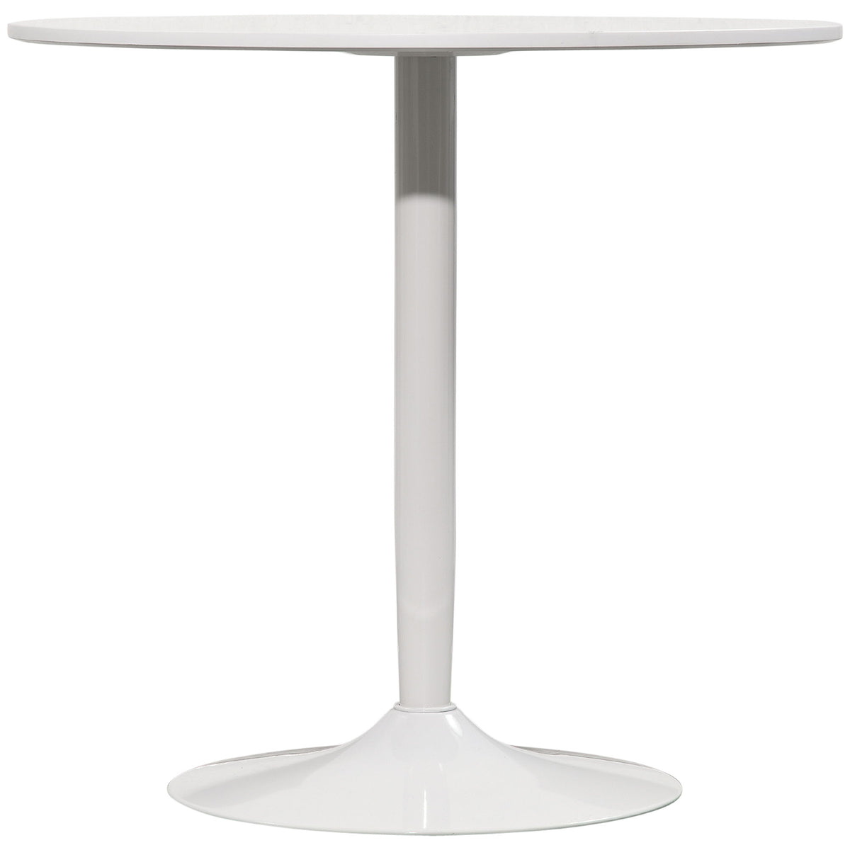 Modern Kitchen Table for 2 People, Round Dining Table with Steel Base for Living Room, Dining Room, White