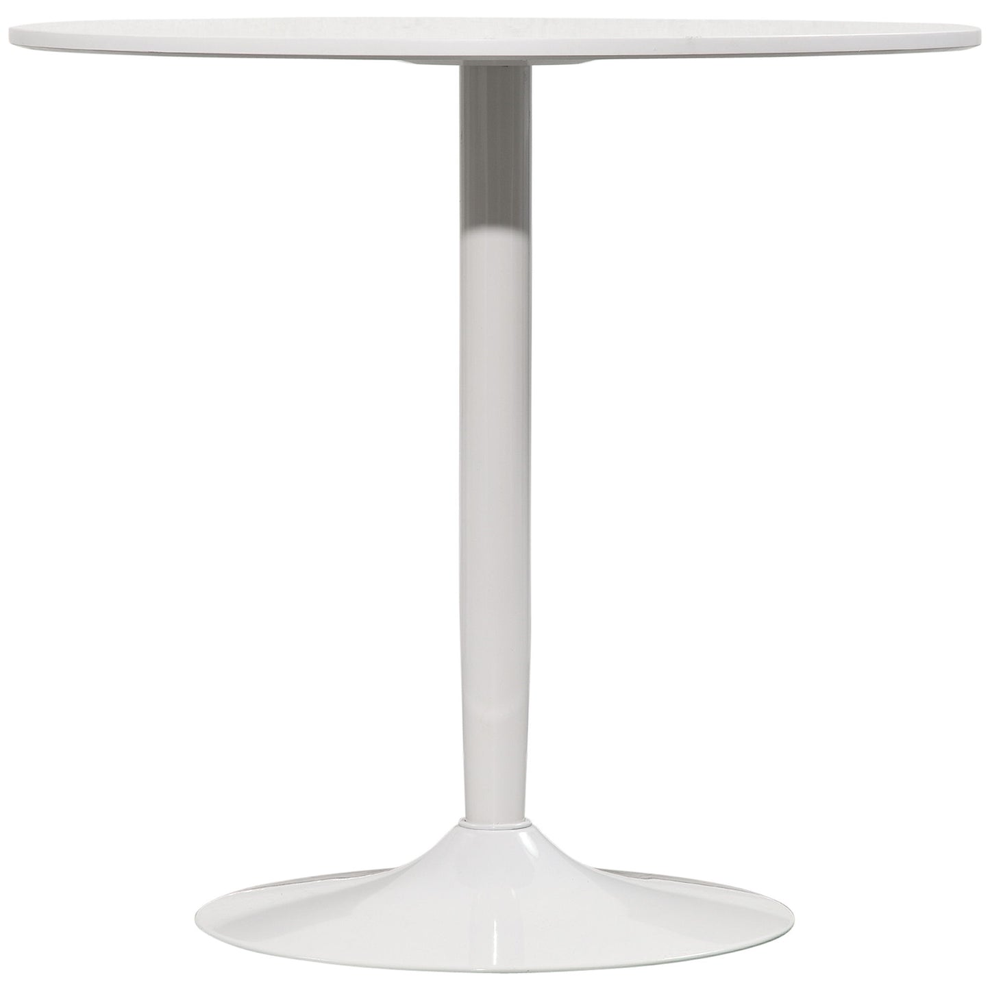 Modern Kitchen Table for 2 People, Round Dining Table with Steel Base for Living Room, Dining Room, White