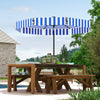 8.7FT Tilting Patio Umbrella with 8 Ribs, Crank Handle, Air Vent for Outdoor, Garden and Pool, Navy Blue