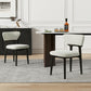 Set of 2 Solid Wood Dining Chairs with Curved Backrest, Upholstered Kitchen Chairs with Wooden Frame, 21'' L x 23'' W x 29.5'' H, Black