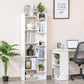 6-Tier Tall Bookcase, Modern Storage Bookshelf, Display Shelves, Floor Standing Shelving, Display Rack for Living Room, Home Office, White