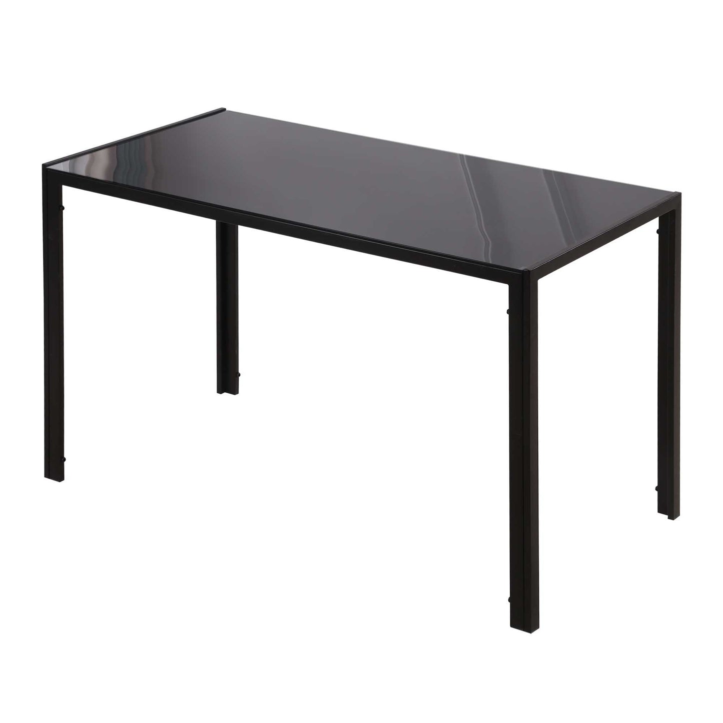 Rectangular Tempered Glass Dining Table for 4 - Black