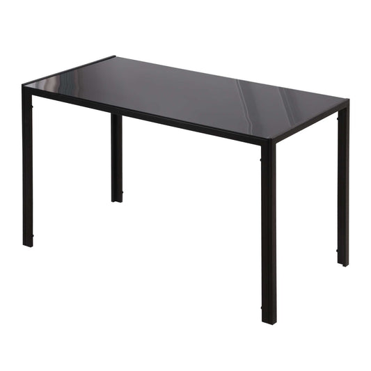 Rectangular Tempered Glass Dining Table for 4 - Black