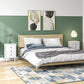 Set of Two Three-Drawer Modern Bedside Tables for Bedroom, White