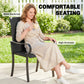 2 Piece PE Rattan Patio Dining Chairs with Steel Frame, for Garden, Backyard, Pool Side, Porch, Black