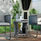 18" Wicker Outdoor Coffee Table, PE Rattan Patio Side Table with 2-Tier Storage, Composite Wood Top, Grey