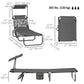 2 Piece Folding Outdoor Chaise Lounges, Pool Tanning Chairs with Reclining Back, Sunshade for Beach, Patio, Dark Grey
