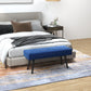 39" Upholstered End-of-Bed Bench - Dark Blue