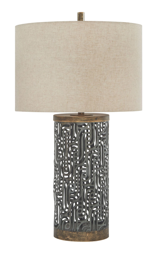 Dayo - Gray / Gold Finish - Metal Table Lamp