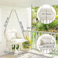 Boho Hammock Chair Swing Hanging Chair with Cushion, Chain, Steel Frame for Indoor Outdoor Bedroom Patio Balcony, Cream