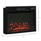 23" Electric Fireplace Insert for Wooden Cabinet, Recessed Fireplace Heater with Realistic Log Flames, Adjustable Brightness, 1400W, Black