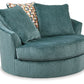 Laylabrook - Oversized Swivel Accent Chair - Teal