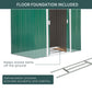 7' x 4' x 6' Garden Storage Shed Outdoor Patio Metal Tool Storage House w/ Foundation Kit and Double Doors Green
