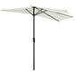 9ft Half Patio Umbrella Round Balcony Umbrella Waterproof Window Sun Shade w/ 5 Ribs Beige