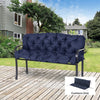 Porch Swing Cushion Garden Bench Cushion with Backrest, Non-Slip 3-Seater Soft Pad, Dark Blue