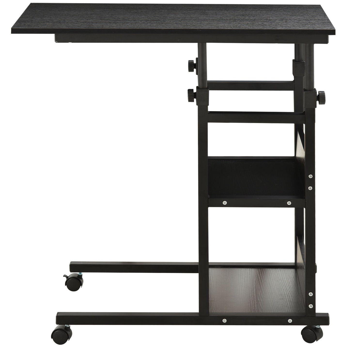 Mobile Standing Desk, Adjustable Height 31.5 inch Stand Up Desk with Wheels for Home Office, Black