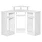 35" L-Shaped Computer Desk with Monitor Stand - White
