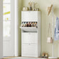 Modern Shoe Storage Cabinet with 4 Flip Drawers and Adjustable Shelves, Shoe Cabinet for 18-24 Pairs of Shoes, White