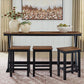 Wildenauer - Rectangular Dining Room Counter Table Set (Set of 4) - Brown / Black