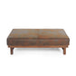 Large Square Ottoman Coffee Table with Plush Cushion Top, Versatile Bench for Living Room or Bedroom, 48'' L x 27.5'' W x 15'' H, Brown