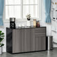 Kitchen Sideboard Coffee Bar with 2 Drawers - Black