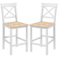 Counter Height Stools Set of 2, Farmhouse Bar Stools with Backs, Solid Wood Counter Stools for Kitchen Island