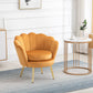Velvet Accent Club Chair with Gold Legs - Yellow