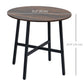 Ф31.5" Dining Room Table, Industrial Style Kitchen Table Round with Steel Legs, Rustic Brown