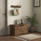 31.5 Inches Storage Chest, Storage Trunk with 2 Safety Hinges for Living Room, Rustic Brown