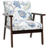 Linen-Feel Cushioned Accent Chair - Multicolored