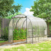 Polytunnel Greenhouse with Roll-up Door and Mesh Window, Walk-in Grow House Tent with Steel Frame, 3 x 2 x 2 m, Clear