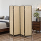 6 FT Room Divider, 4 Panel Folding Privacy Screen, Lightweight Handwoven Freestanding Partition for Home Office, Brown
