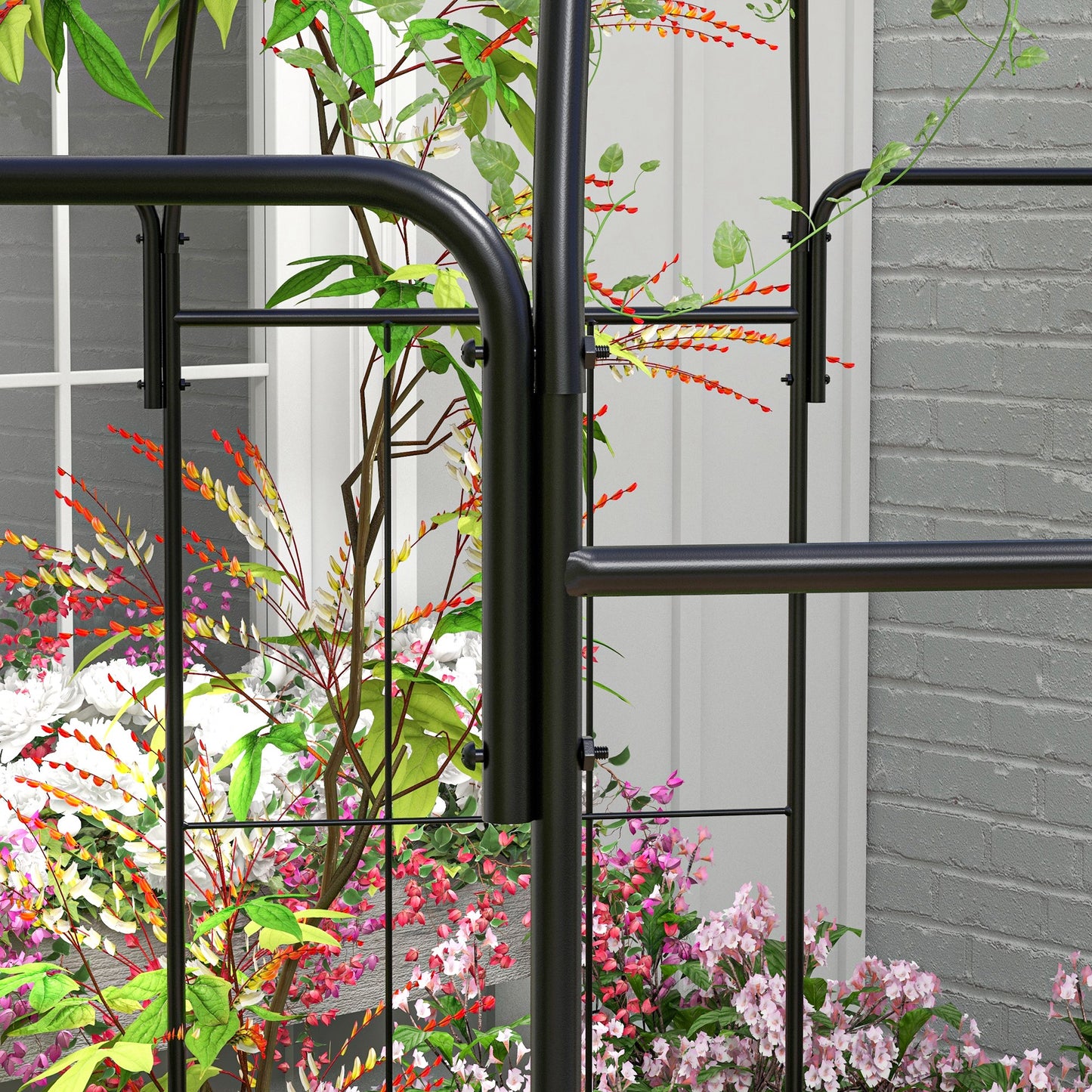 Birdcage Shape Arbour, Metal Garden Arbour Pergola Pavilion for Climbing Plants, Lights, French Style Arch Trellis
