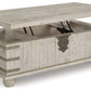 Carynhurst - Lift Top Cocktail Table - White Wash Gray