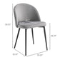 Set of 2 Mid-Back Dining Chair, Mid-Back Velvet-touch Upholstery Kitchen Chair for Living Room Dining Room, Dark Blue